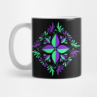 Purple green calming flower yoga meditation Mug